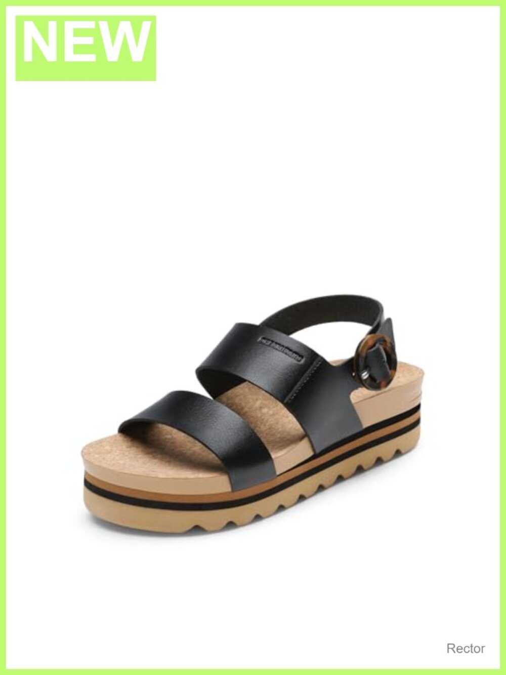 Women's Platform Wedge Sandals Faux Leather Cork Insole Arch Support